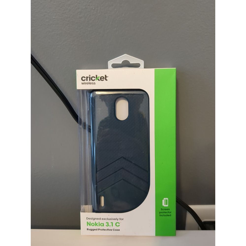 Cricket Wireless New Nokia 3.1 C 2-Piece Kickstand Black Phone Case By Alphacomm